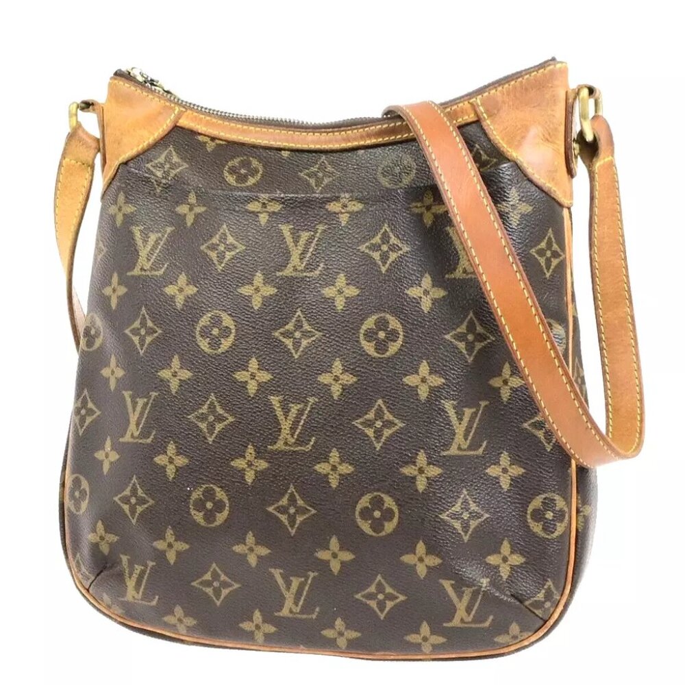 LOUIS VUITTON Odeon PM Shoulder Bag Monogram Leather Brown Spain